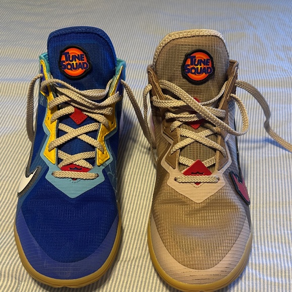 Tune Squad Kids Blue and Tan Sneakers - Picture 1 of 9